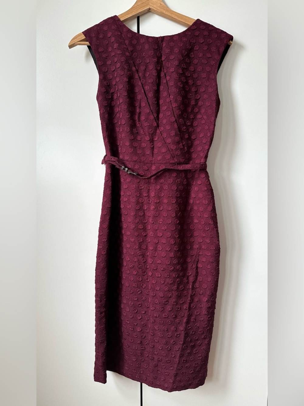 Roksanda Ilincic Sleeveless Textured Sheath Dress in Burgundy